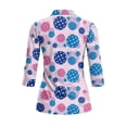 thumbnail image 3 of Uorisanigo Colorful Golf Womens Golf Shirt Size L Versatile Athletic Polo Workout Tops Comfortable Quick Dry Fashionable 3/4 Sleeve Outing Wear with Zip Up Collar Workout Sports, 3 of 7