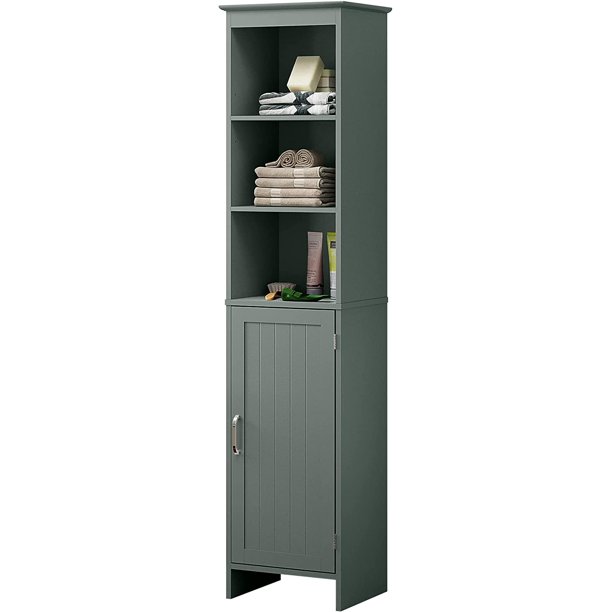 XIUDEEN BI 63" Tall Narrow Bathroom Storage Skinny Floor Wooden Free