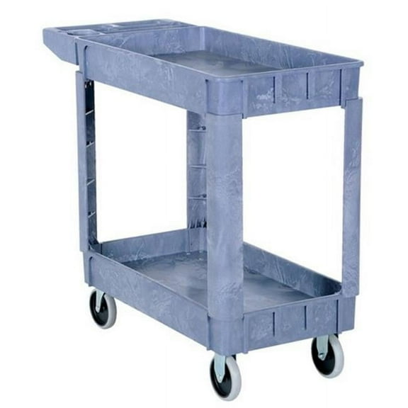 2 Shelves Plastic Utility Cart, 17.5 x 31 in.