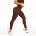 thumbnail image 3 of Leggings de entrenamiento para mujer: color liso, cintura elástica, poliéster, corte ajustado, pantalones deportivos informales de verano para correr/yoga, tallas S-M-L, 3 of 4