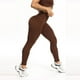 thumbnail image 3 of Leggings de entrenamiento para mujer: color liso, cintura elástica, poliéster, corte ajustado, pantalones deportivos informales de verano para correr/yoga, tallas S-M-L, 3 of 4