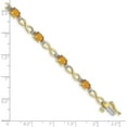 thumbnail image 3 of 10k Yellow Gold Citrine Diamond Infinity Bracelet - 7", 3 of 5