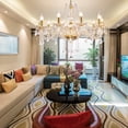 thumbnail image 6 of Datingday 10 Bulbs K9 Crystal Chandelier Modern Luxurious Crystal Chandelier for Dining Room,Gold Color Glass Ceiling Pendant Lamp for Living Bedroom Lighting Hall Balcony (10 Bulbs), 6 of 7