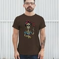 thumbnail image 3 of Tee Hunt Frida Kahlo Sugar Skull T-Shirt Calavera Day of The Dead Men's Tee, Brown, Medium, 3 of 5