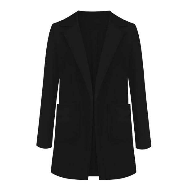 Cardigan para mujer Fernando chaqueta de trabajo con solapa invierno Manga larga 3XL Negro