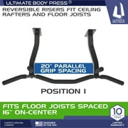 Ultimate Body Press Ceiling Mount Pull Up Bar With Reverse Risers - 300 lb Capacity