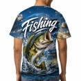 thumbnail image 6 of LAOLIUSN Men's 3D Print Fishing Shirt, Quick Dry Bass Graphic Tee, 6 of 7