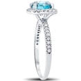 thumbnail image 2 of Pompeii 1 3/4 ct Blue Diamond Cushion Halo Engagement Ring 14k White Gold Lab Grown, 2 of 5