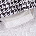 thumbnail image 4 of Newborn Infant Baby Girl Knitted Rib Plaid Ruffled Bodysuit Houndstooth Dress Romper with Headband 0-18M, 4 of 5