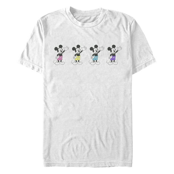 Men's Mickey & Friends Neon Wave Graphic Tee White 3X Large
