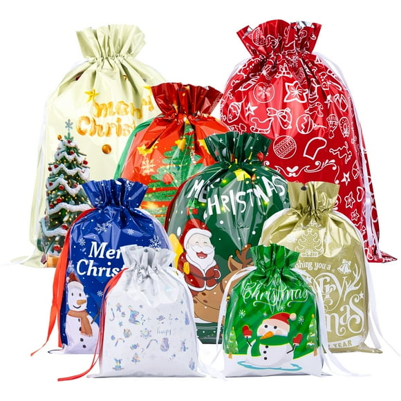 20 bolsas de regalo de papel de aluminio navideñas de G2PLUS, varios tamaños