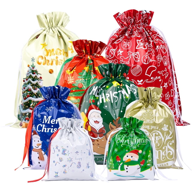 20 bolsas de regalo de papel de aluminio navideñas de G2PLUS, varios tamaños