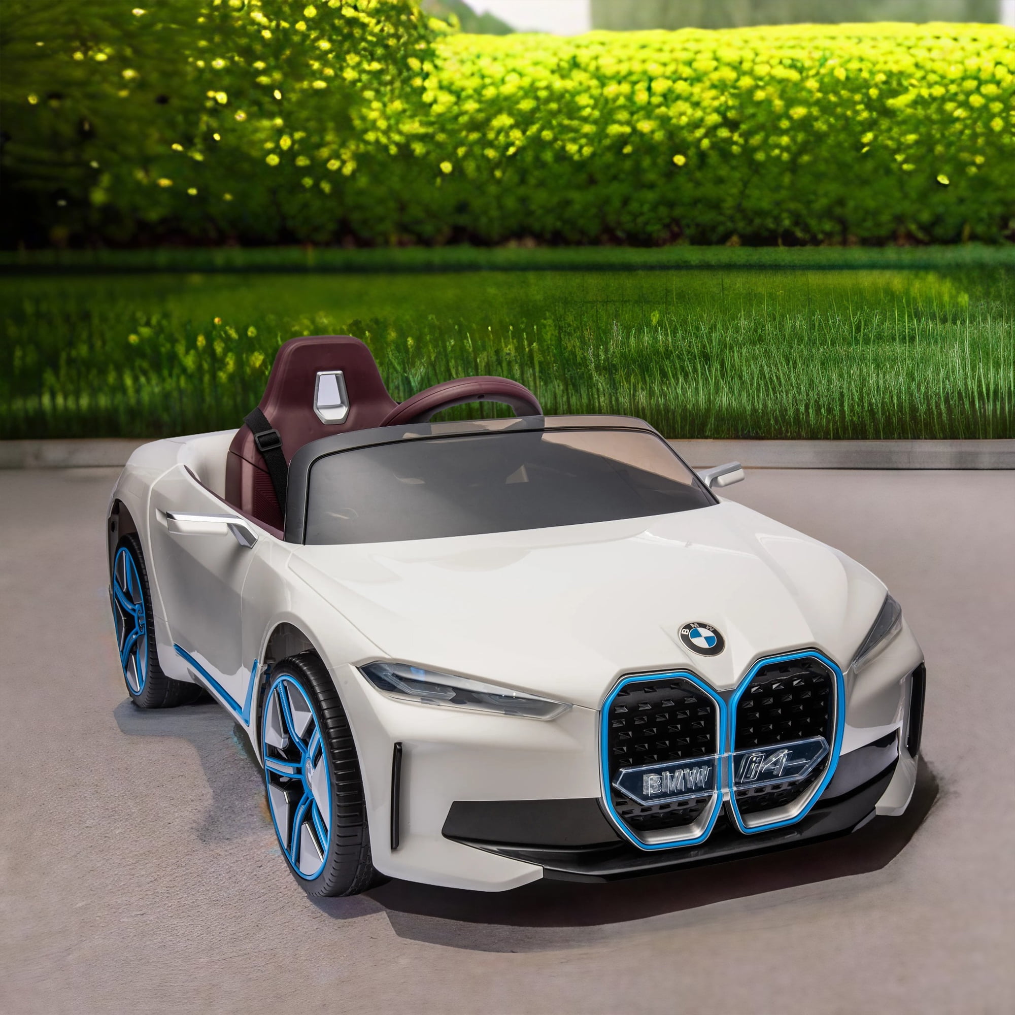 Resenkos Licensed BMW Electric Car for Kids, 12v Children Ride On Toy 2.4G with Parents Remote Control, Three Speed Adjustable, White