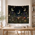 thumbnail image 5 of Luna Moths with Crescent Moon and Wildflowers, Mystical Cottagecore Style for Moth Lovers, Celestial Wall Decor Housewarming Gift, Tapestry Wall Hanging for Bedroom and Dorm, 5 of 7