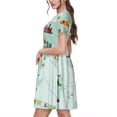 thumbnail image 2 of Disketp World Travel Map para Vestido de Manga Corta para Mujeres, Vestidos de Verano para Mujeres, Casual y Holgado para la Playa, 2 of 6