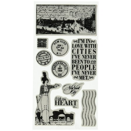 - Cityscapes Cling Stamp 1, Coordinates with Graphic 45 Cityscapes Collection By Graphic 45