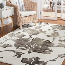 Safavieh Dip Dye Kayla Distressed Wool Area Rug, Ivory/Charcoal, 3' x 5'