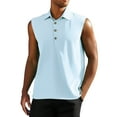 thumbnail image 2 of VBTAPA Solid Tank Tops for Men Sleeveless Collared T-shirt Lightweight Outdoor Sports Golf Polos Light Blue M, 2 of 5