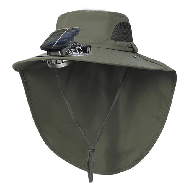 Solar Fan Sombrero para el sol para niños con protección UV Sombrero de ala ancha ( ) Verde