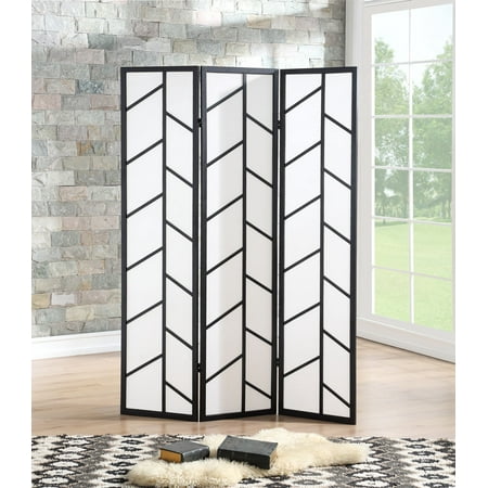 Goplus 3 Panel Room Divider Folding Privacy Climbing Screen Wood Frame Black