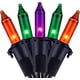 thumbnail image 2 of YULETIME Luces de Halloween de color naranja, verde y morado con alambre negro, 66 pies, 200 unidades de luces navideñas con certificación UL, paquete de 2 juegos de 33 pies, 100 mini luces (naranja,, 2 of 4