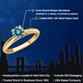 thumbnail image 2 of Gem Stone King 10K Yellow Gold Blue Moissanite Solitaire Engagement Ring for Women | 0.50 Cttw | Round 5MM | Gemstone Birthstone | Size 8, 2 of 6
