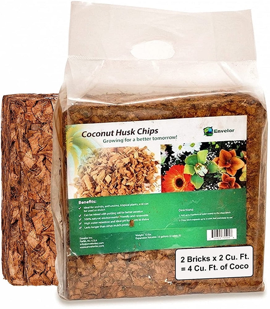 Envelor Coco Coir Chips Orchid Potting Mix 10 Lb Brick Mulch Potting