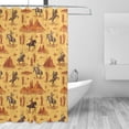 thumbnail image 2 of Rateoe Brave Cowboys Shower Curtain - Fancy Bathroom Shower Curtain Sets - Waterproof Shower Curtain with Hooks with 12 Plastic Hooks 72x72 Inches, 2 of 5