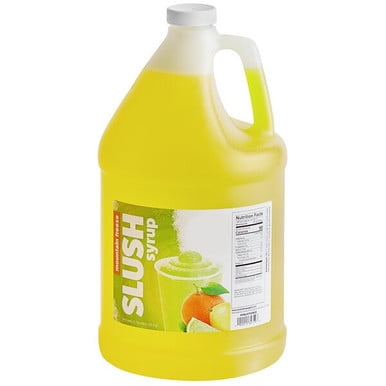 Table Top King Mountain Freeze Slushy Syrup 5:1 Concentrate BONUS Squeeze Pump – Bulk High-Yield Lemon-Lime Citrus Granita Base and Commercial Concession Drink Mix with Dispenser Pump