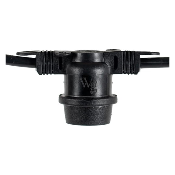 30-ft 10 Socket E26 Patio Light Stringer, Heavy Duty Weatherproof SJTW Black Wire, 36" Spacing, 16 AWG, Cord Only