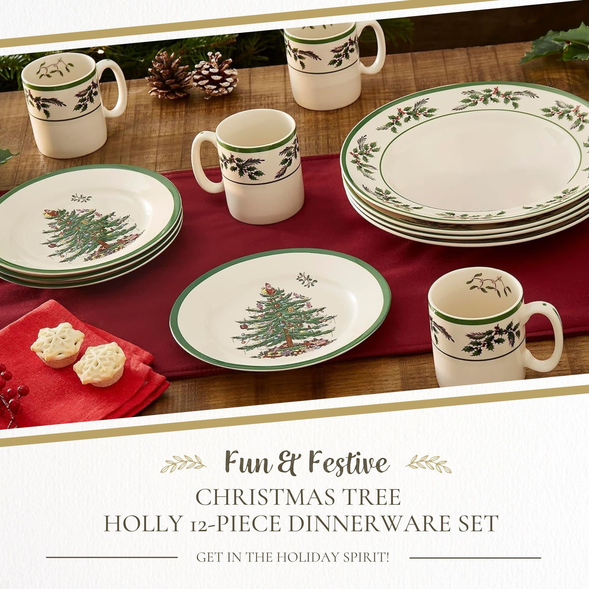 Spode Christmas Tree 12-Piece Dinnerware Set (Service for 4