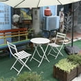 thumbnail image 5 of 3 Piece Patio Bistro Set of Foldable Round Table and Chairs, White Front Porch Outdoor Patio Furniture Table and Chairs Set, 5 of 6