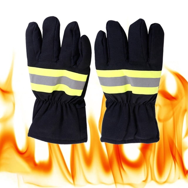 Guante de combate de Bomberos, Guantes de Rescate de Extracción Muñeca Elástica Multi -Propósito Reflectores Resistentes Al Calor Suave para Cocinar a la Barbacoa