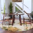 thumbnail image 4 of Vintage Hydrangea Floral Round Area Rug 5 FT, Non Slip Bedroom Rugs, Spring Botanical Flowers Washable Soft Circular Carpet Non-Shedding Floor Mat for Kitchen Dining Room Foyer Balcony Dorm, 4 of 8