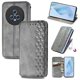 thumbnail image 5 of KAIYANG Funda de cuero con estampado de rombos para teléfono Honor Magic5, funda tipo billetera a prueba de golpes, funda con tapa y soporte para teléfono, estilo F Honor Magic5 gris, 5 of 5