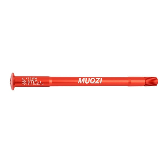 Front Fork Thru Axle, Wheel Axle Replacement Repairing, Aluminum Alloy, Durable, Red Color L 171mm