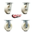 thumbnail image 2 of 6 Inch Kingpinless Nylon Wheel Swivel Caster Set 2 Swivel 2 Rigid Service Caster, 2 of 2