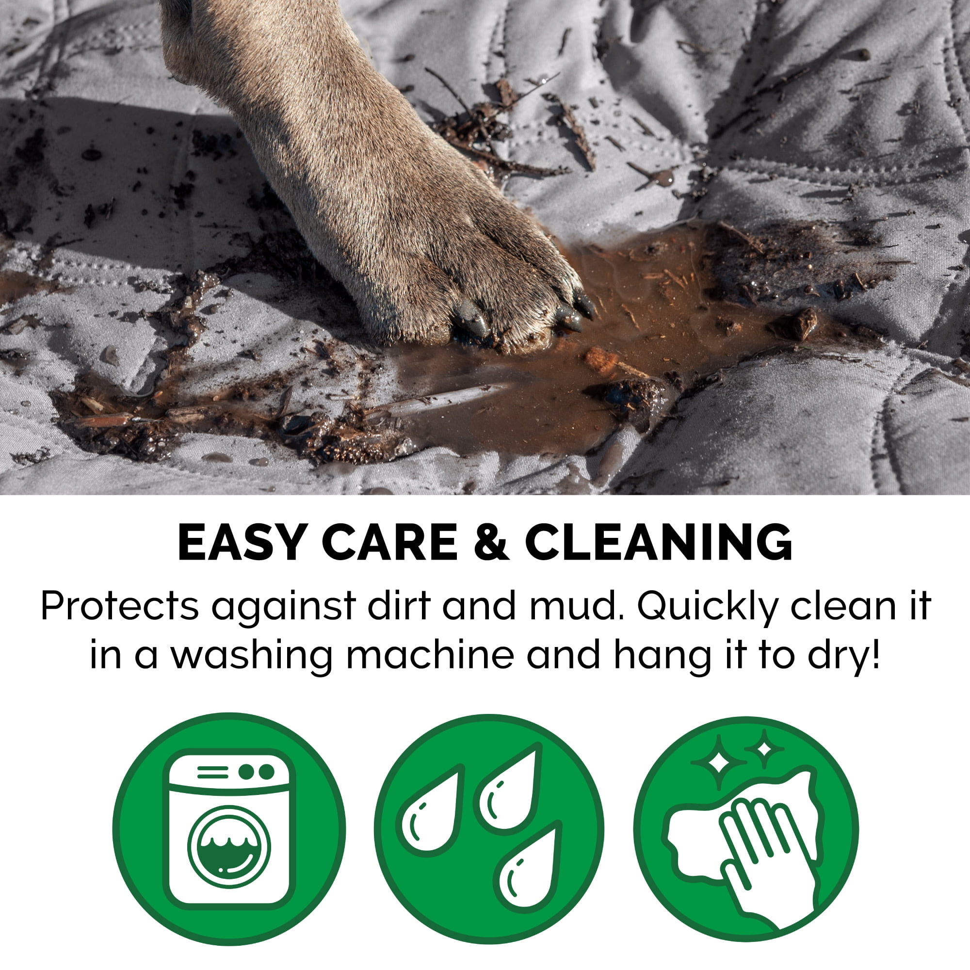 FurHaven Non-Skid Quilted Twill Waterproof Bed & Furniture Protector, Dark Gray, Large/Queen, 1 Count