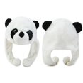 thumbnail image 2 of Sombrero de panda de peluche lindo con extremos de pompón, correas largas, gorros cálidos de invierno, 2 of 4