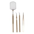 thumbnail image 1 of Kit de herramientas para el arte de las pestañas Espejo de inspección giratorio de acero inoxidable Pinzas de extensión Palillos de recogida Dorado, 1 of 10