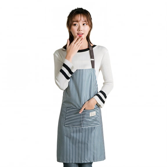 AUQ Aprons for Women with Pockets,Polyester Textile Cute Aprons for Women,H-Back Strap for Adult Waterproof Apron,Style1