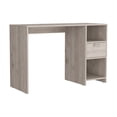 thumbnail image 3 of New Light Gray Computer Desk with 1-Drawer & 2-Open Shelves - Particle Board Home Office (43.3"W x 17.04"D x 28.7"H)​, 3 of 8