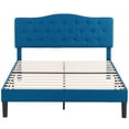 thumbnail image 6 of VECELO Full Bed Frame Upholstered Platform Bed Frame with Diamond Tufted Adjustable Headboard, Wooden Slats Support, No Box Spring Needed, Blue, 6 of 8