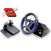 Angle View: Black Thunder Racing Wheel GameCube