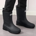 thumbnail image 5 of Mens Waterproof Mid Calf Fishing & Tide Pool Rain Wellies Slip Resistant Thick Rugged Sole Rubber Booties, Durable Footwear for Beach Wading, Farming, Outdoor Rainy Activities Black D, 5 of 6