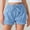 Blue, variant on Women's Y2k Cute Gingham Shorts Smocked Paper Bag Shorts Plaid Wide Leg Ruffle Shorts