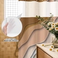 thumbnail image 3 of No Hook Shower Curtain, Brown Ombre Shower Curtains for Bathroom with See Through Top Window, Modern Geometric Abstract Aesthetic Cream Waterproof & Washable Bath Curtain Stand Up Stall 36"x72", 3 of 9