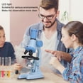 thumbnail image 3 of Beginner Microscope Toy, Kids Microscope Set Clear Image Science Learning Cultivate Interest with LED Light for Daily Use Blue, 3 of 7
