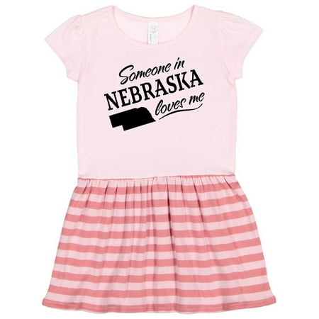 

Inktastic Someone in Nebraska Loves Me Gift Toddler Girl Dress