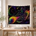 thumbnail image 5 of Vibrant Deep Black With Cosmic Skeleton Green Blue, Spooky Gothic for Gothic Decor Fans, Dark Art Decor, Halloween Gift, Tapestry Wall Hanging for Bedroom and Dorm, 5 of 7